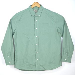 LL Bean Green Check‎ Shirt Mens Large Button Down Slightly Fitted Officecore Dad